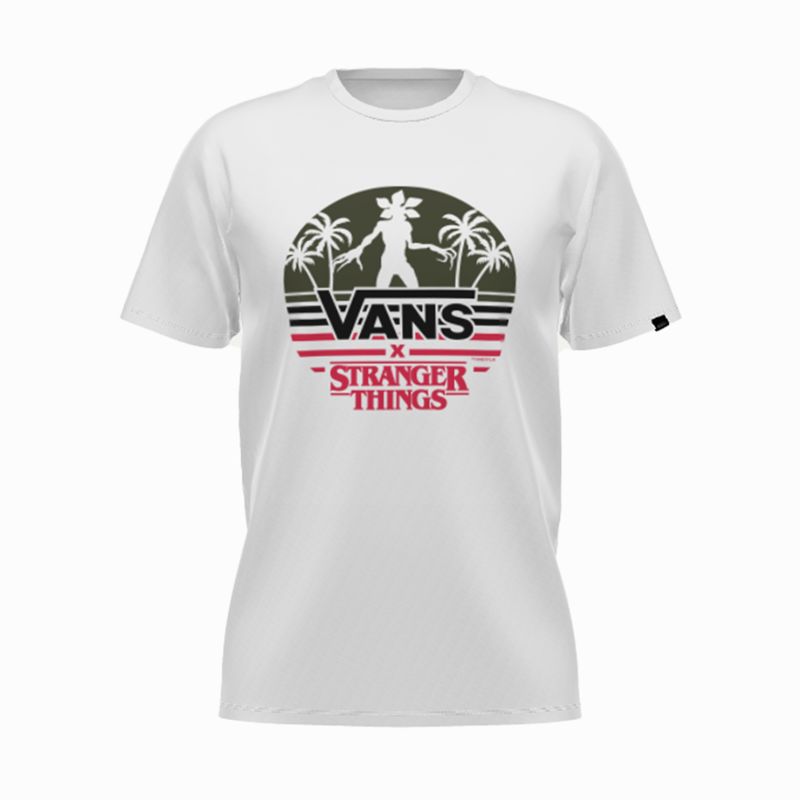 Camiseta Vans Vans X Stranger Things Customs Demogorgon Paradise Classic Mujer Blancos | Mexico-MPT829730