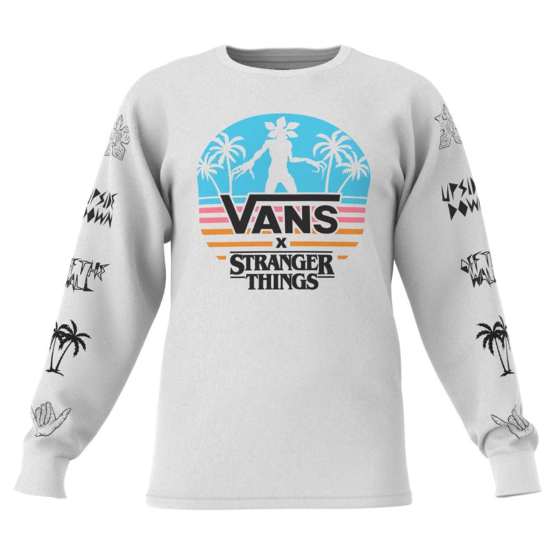 Camiseta Vans Vans X Stranger Things Demogorgon Paradise Hombre Blancos | Mexico-QEU250417