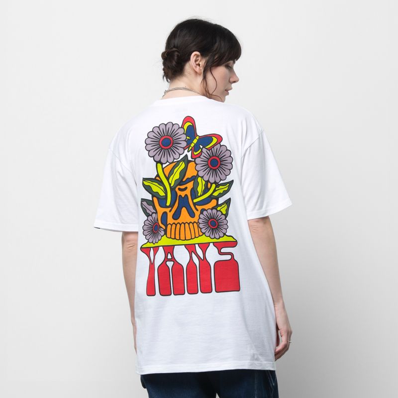 Camiseta Vans Vibin Hombre Blancos | Mexico-IOX974680