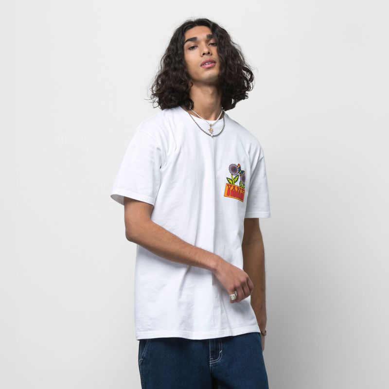 Camiseta Vans Vibin Hombre Blancos | Mexico-IOX974680