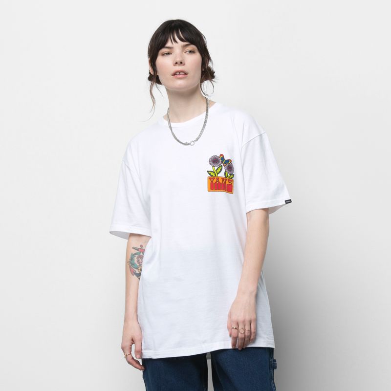 Camiseta Vans Vibin Hombre Blancos | Mexico-IOX974680