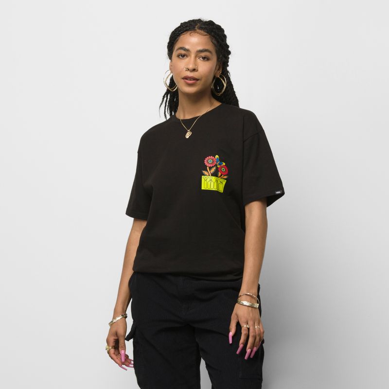 Camiseta Vans Vibin Mujer Negros | Mexico-AQN761549