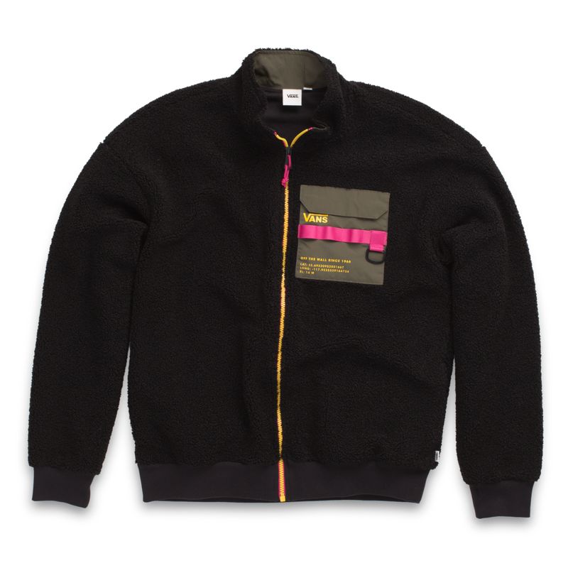 Chaquetas Vans 66 Supply Zip Sherpa Mujer Negros | Mexico-YTM210947