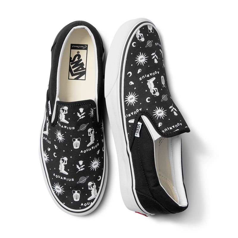 Mocassins Vans Aquarius Hombre Blancos Negros | Mexico-LNM082746