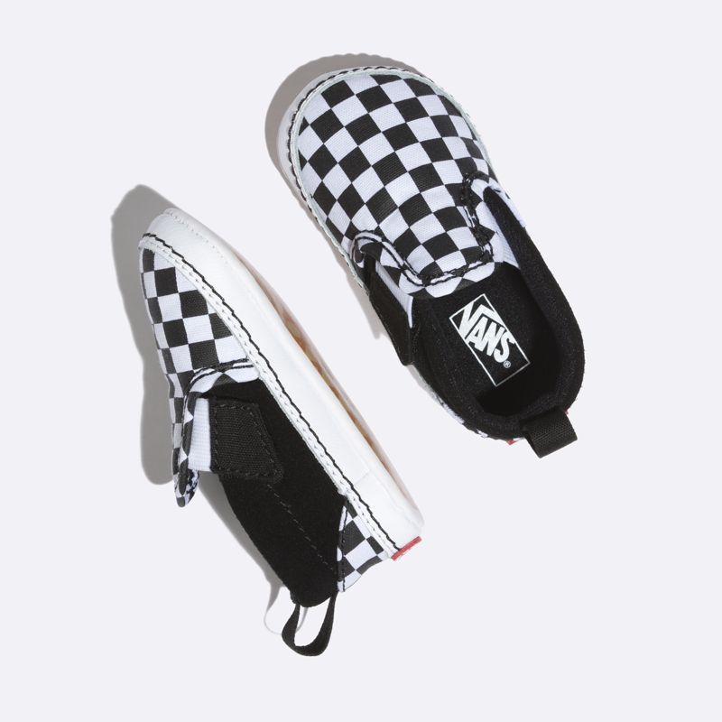 Mocassins Vans Checker Niños Negros Blancos | Mexico-SET054613