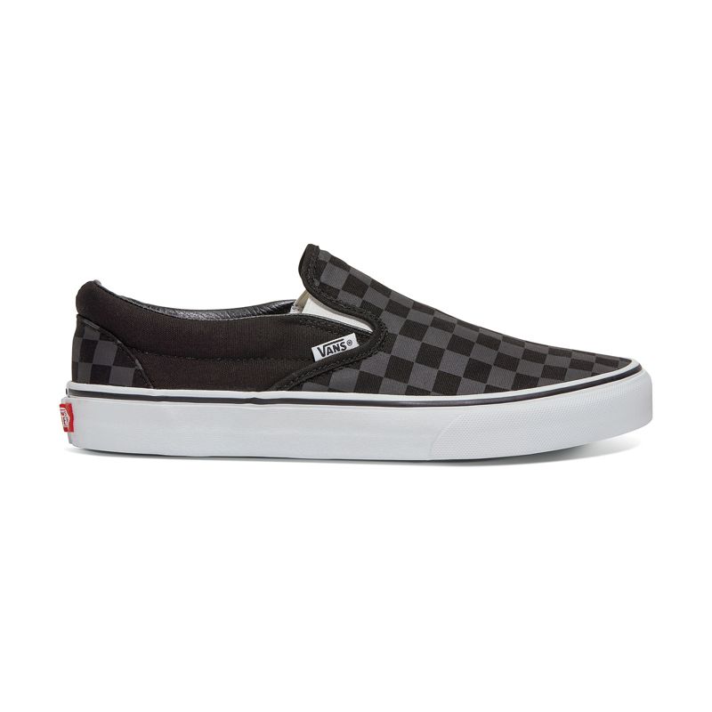 Mocassins Vans Checkerboard Anchos Hombre Negros | Mexico-ZFH186027