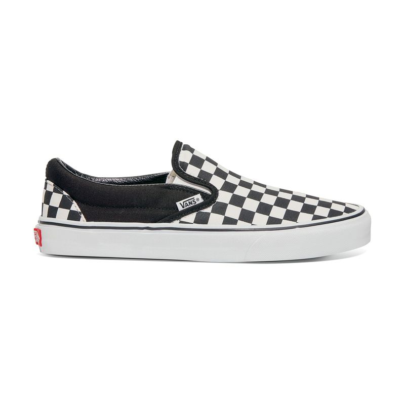 Mocassins Vans Checkerboard Anchos Mujer Blancos Negros | Mexico-INL587196