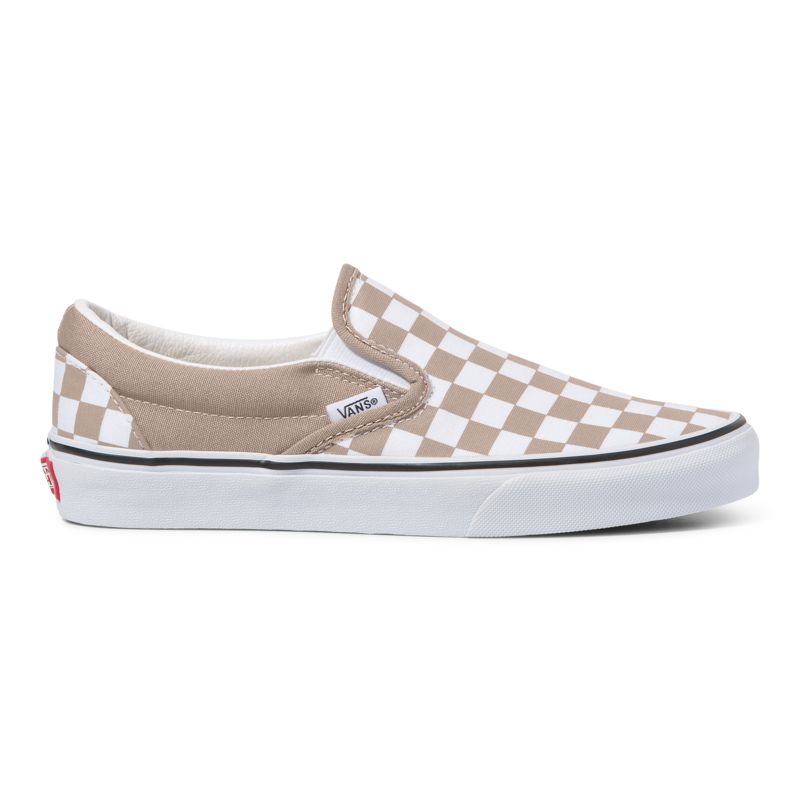 Mocassins Vans Checkerboard Classic Hombre Kaki Blancos | Mexico-LMP427539