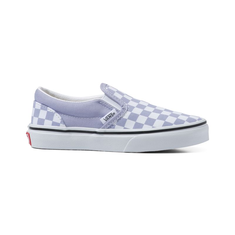 Mocassins Vans Checkerboard Classic Niños Lavanda Blancos | Mexico-PCD137098