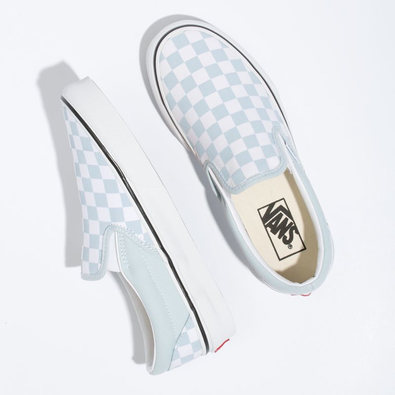 Mocassins Vans Checkerboard Hombre Azules Blancos | Mexico-QBN179463