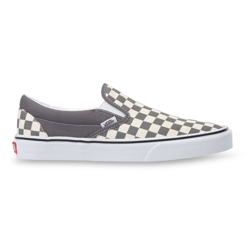 Mocassins Vans Checkerboard Hombre Grises Oscuro Blancos | Mexico-STO210437