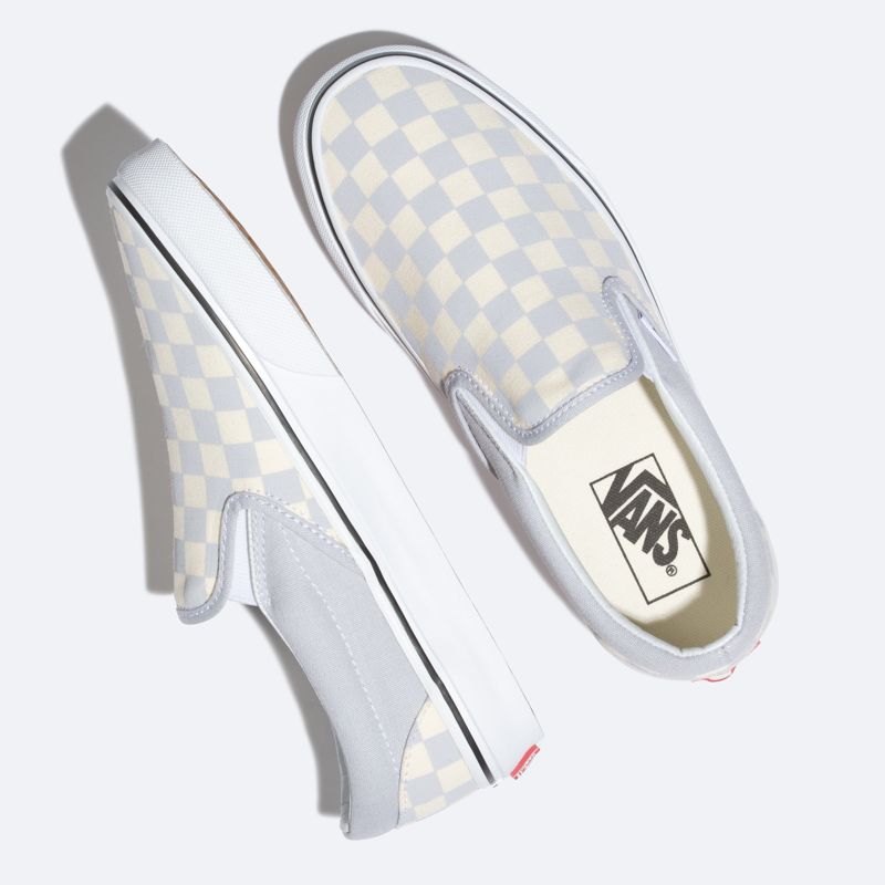 Mocassins Vans Checkerboard Hombre Grises Blancos | Mexico-TVE125048