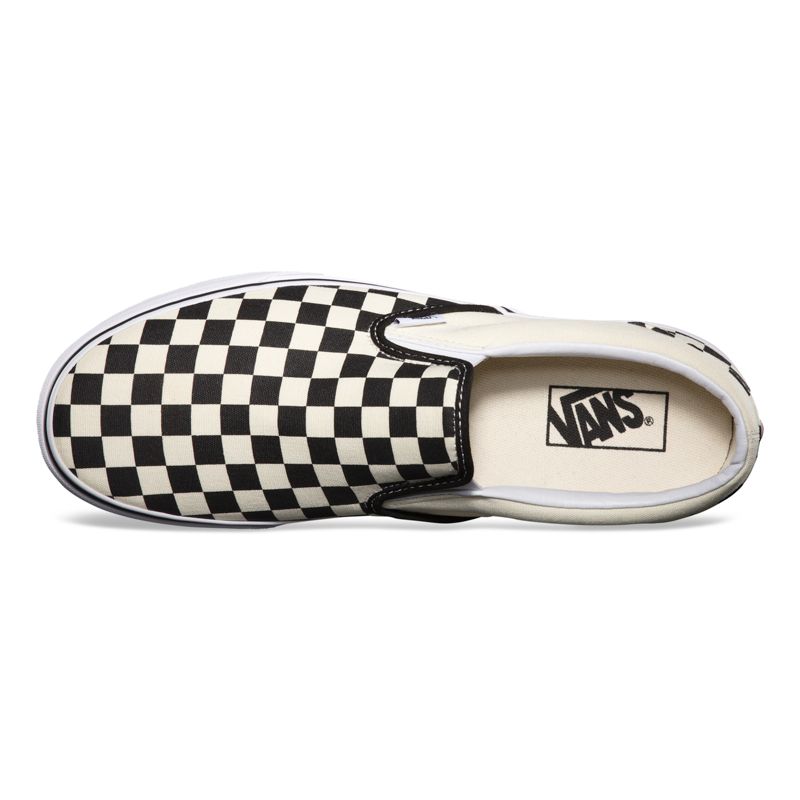 Mocassins Vans Checkerboard Hombre Negros Blancos | Mexico-HXM734289