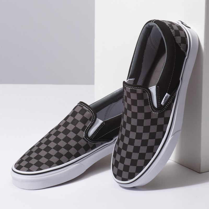 Mocassins Vans Checkerboard Hombre Negros | Mexico-JND608917