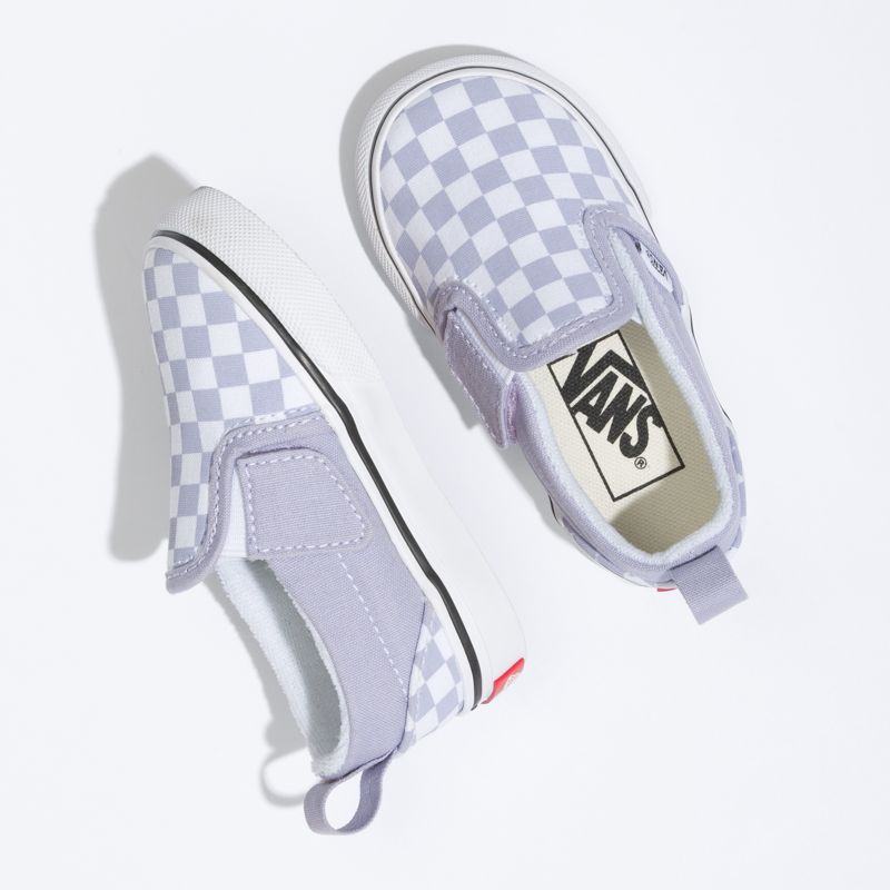 Mocassins Vans Checkerboard Niños Lavanda Blancos | Mexico-UOC518376