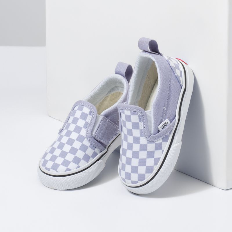 Mocassins Vans Checkerboard Niños Lavanda Blancos | Mexico-UOC518376