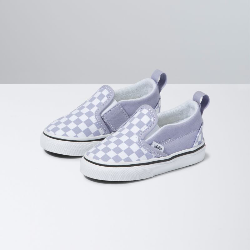 Mocassins Vans Checkerboard Niños Lavanda Blancos | Mexico-UOC518376