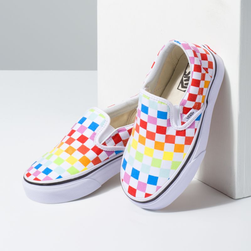 Mocassins Vans Checkerboard Niños Multicolor Blancos | Mexico-FXJ583762