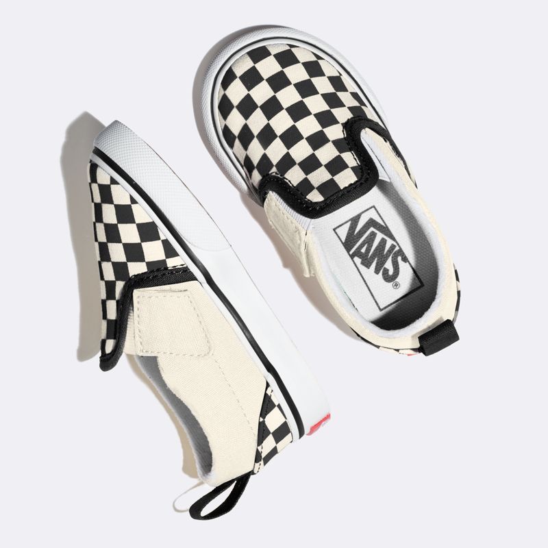 Mocassins Vans Checkerboard Niños Negros Blancos | Mexico-KZN417326