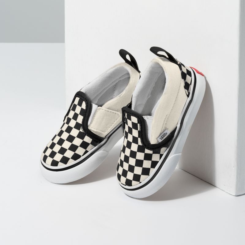 Mocassins Vans Checkerboard Niños Negros Blancos | Mexico-KZN417326