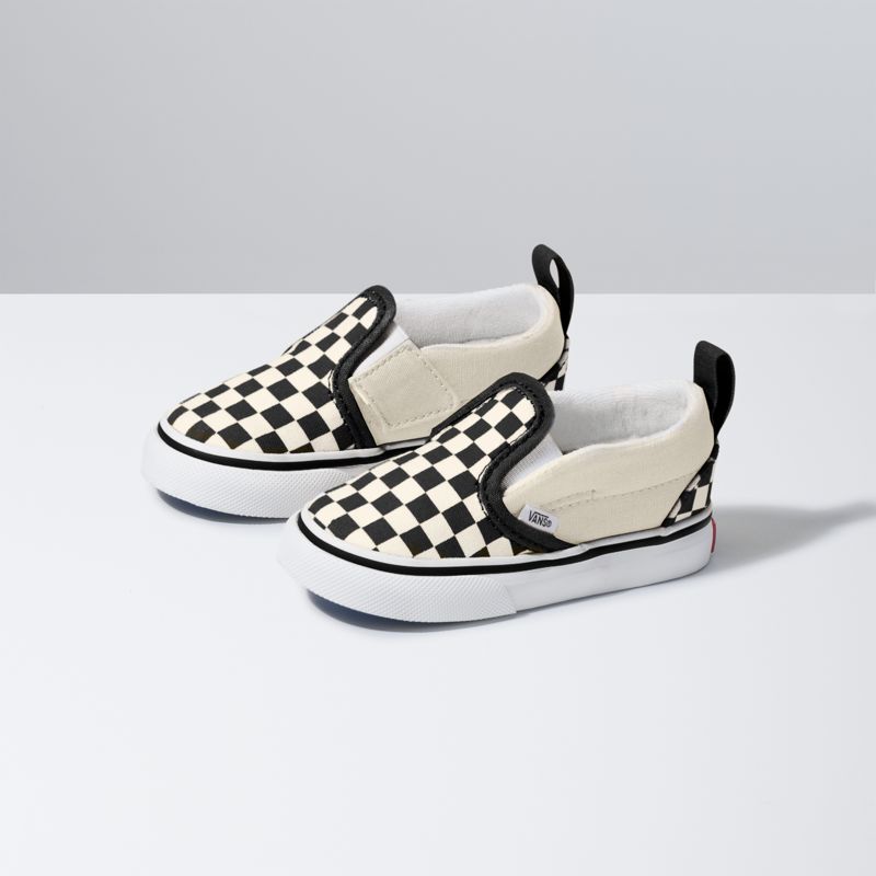 Mocassins Vans Checkerboard Niños Negros Blancos | Mexico-KZN417326