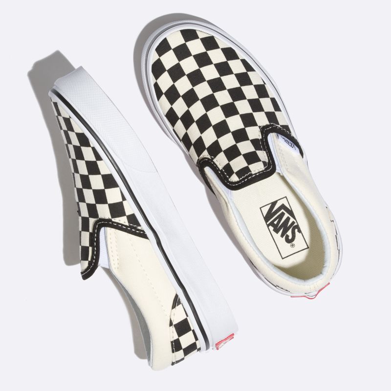 Mocassins Vans Checkerboard Niños Negros Blancos | Mexico-PUY064957