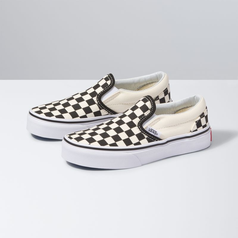 Mocassins Vans Checkerboard Niños Negros Blancos | Mexico-PUY064957