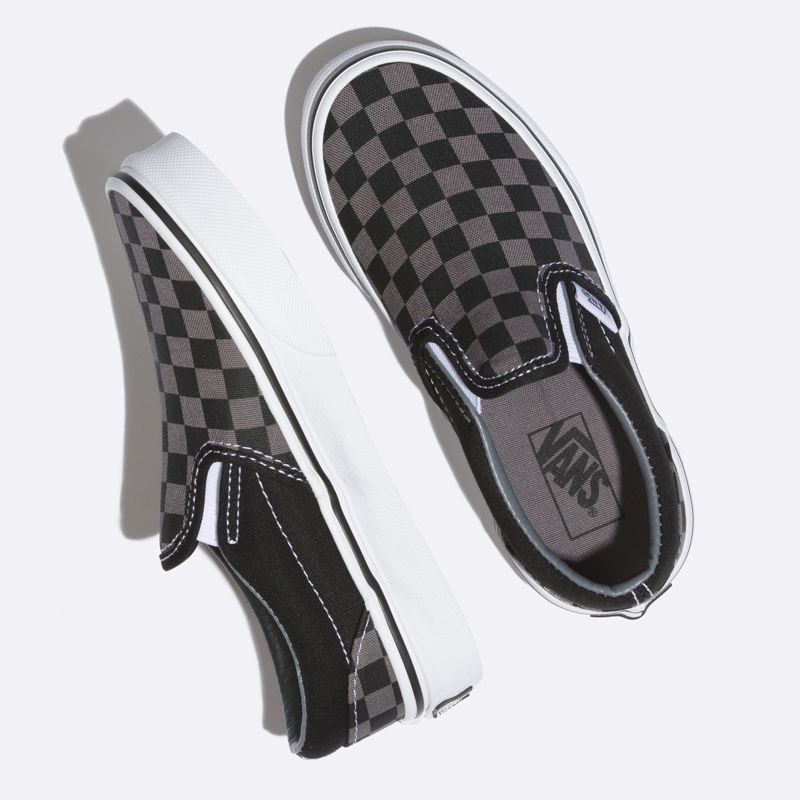 Mocassins Vans Checkerboard Niños Negros | Mexico-ZFS718350