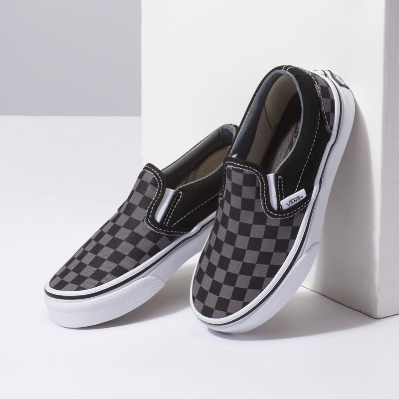 Mocassins Vans Checkerboard Niños Negros | Mexico-ZFS718350