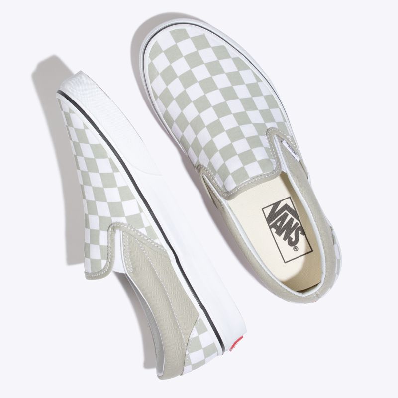 Mocassins Vans Classic Hombre Verde Oliva Blancos | Mexico-IRF367540