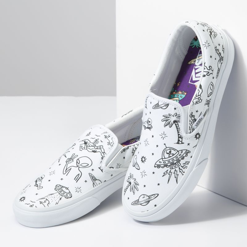 Mocassins Vans Classic Mujer Blancos Morados | Mexico-KDE438697