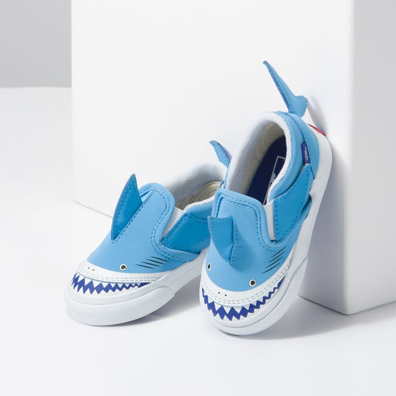 Mocassins Vans Classic Niños Azules Blancos | Mexico-MUC531298