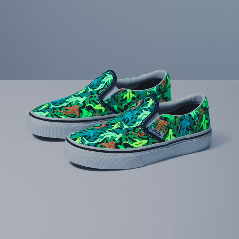 Mocassins Vans Classic Niños Grises Oscuro Azules | Mexico-RUZ056392