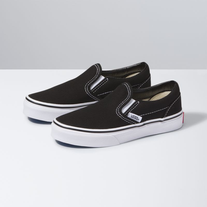 Mocassins Vans Classic Niños Negros Blancos | Mexico-UOY640985