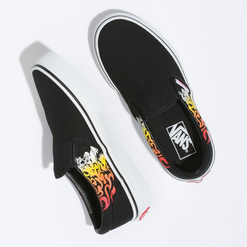 Mocassins Vans Classic Niños Rojos Negros | Mexico-QKC720864