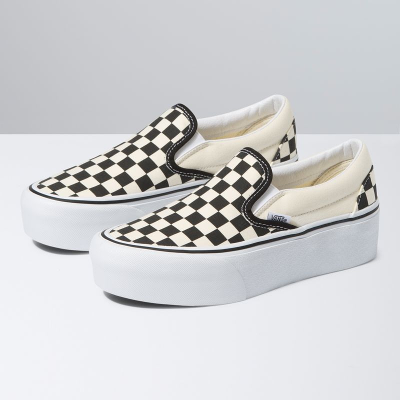 Mocassins Vans Classic Stackform Mujer Negros Blancos | Mexico-UYH697384