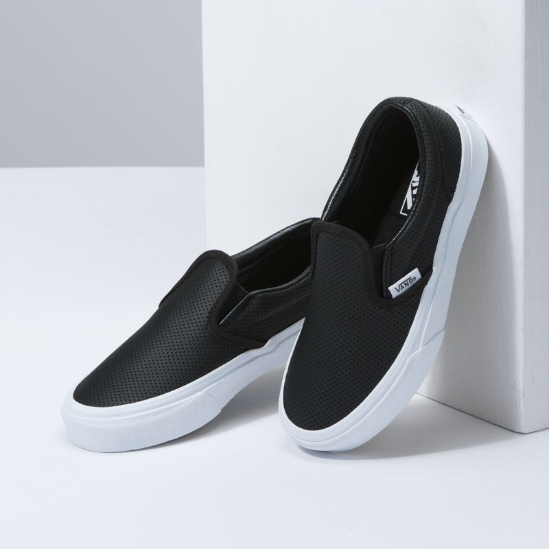 Mocassins Vans Perf Cuero Niños Negros | Mexico-WOS510674