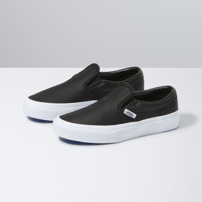 Mocassins Vans Perf Cuero Niños Negros | Mexico-WOS510674