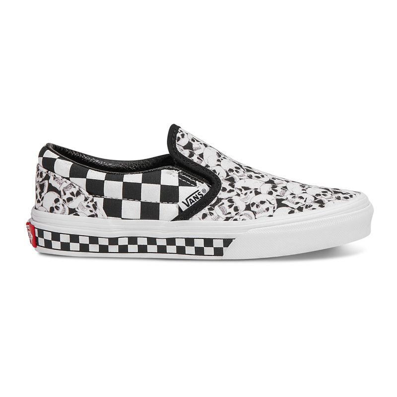 Mocassins Vans Skulls Niños Blancos Negros | Mexico-MXA320159