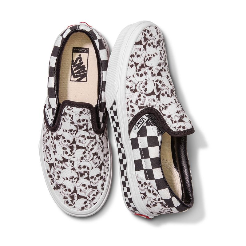 Mocassins Vans Skulls Niños Blancos Negros | Mexico-MXA320159