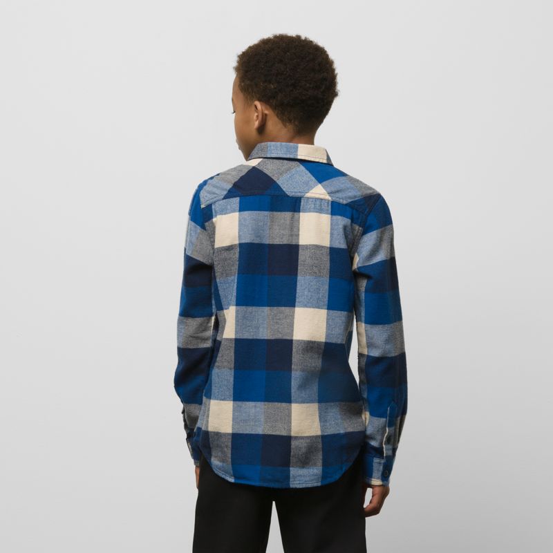 Niño Grande Vans Box Flannel Niños Azules | Mexico-RYT968234