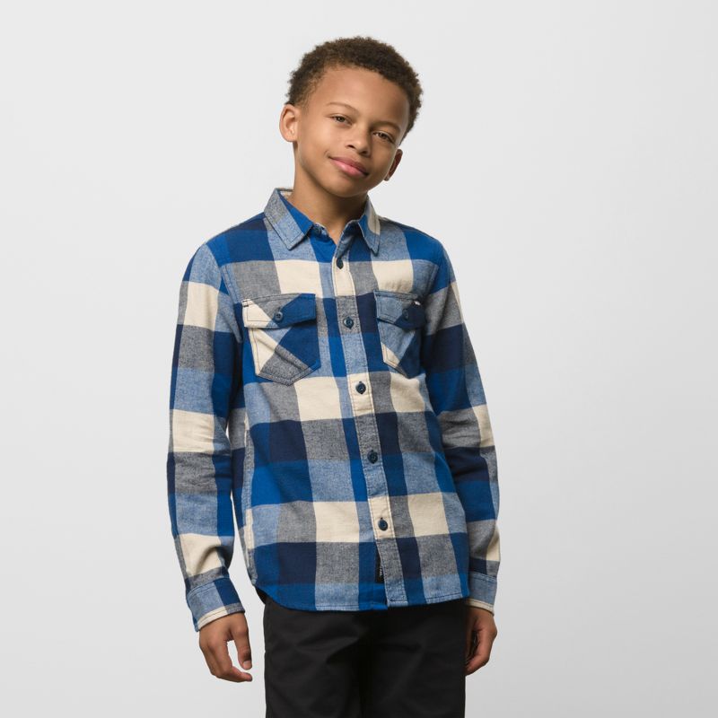 Niño Grande Vans Box Flannel Niños Azules | Mexico-RYT968234