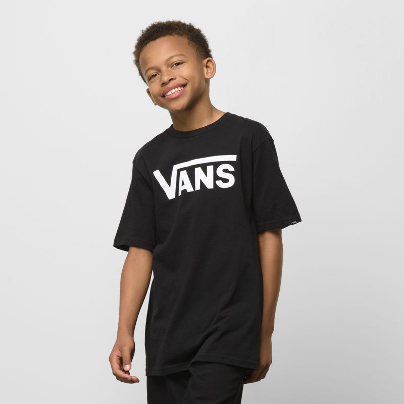 Niño Grande Vans Classic Niños Negros Blancos | Mexico-POY521384