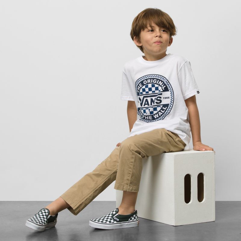 Niño Pequeño Vans Circled Checker Niños Blancos | Mexico-BVX605841