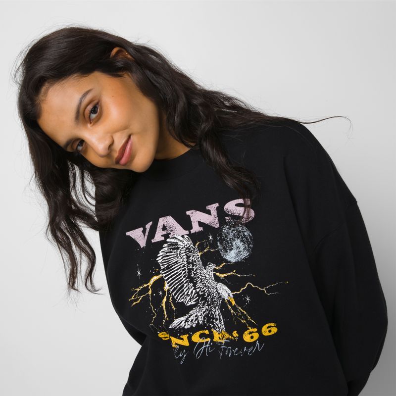 Pullover Vans Fli High Slouchy Mujer Negros | Mexico-WAF261748