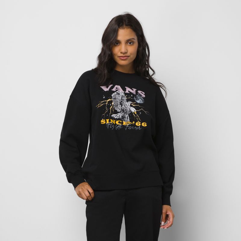 Pullover Vans Fli High Slouchy Mujer Negros | Mexico-WAF261748