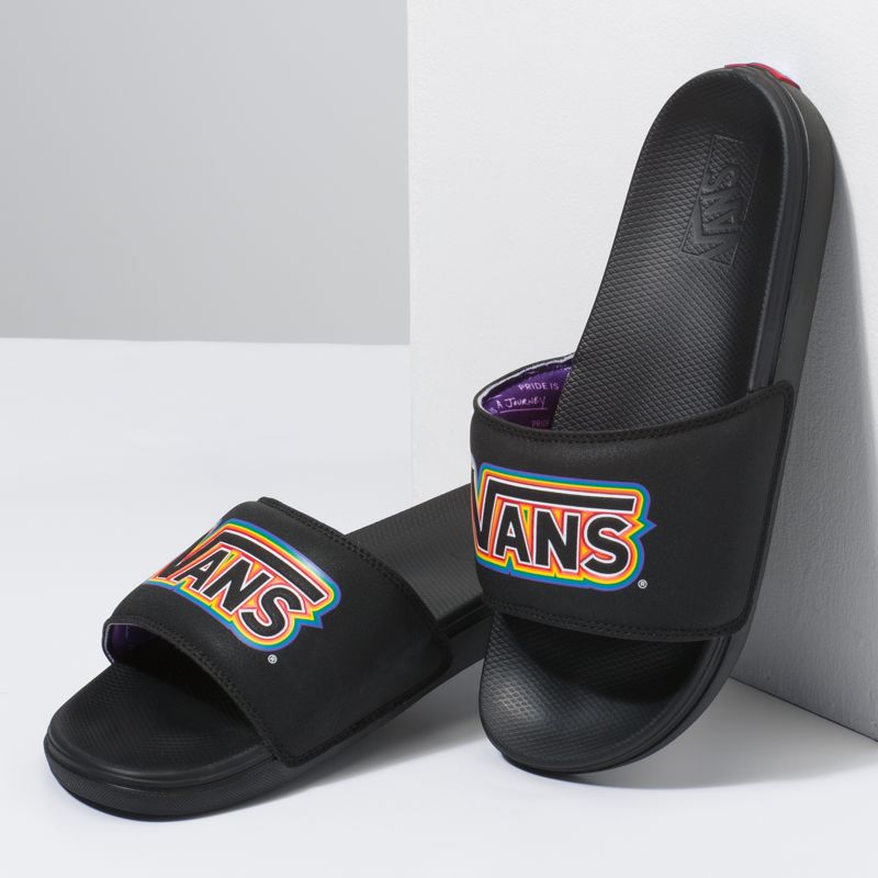 Sandalias de Diapositivas Vans Pride La Costa Hombre Negros | Mexico-RYN485019