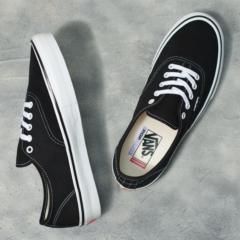 Tenis Skate Vans Authentic Mujer Negros Blancos | Mexico-VWU365812