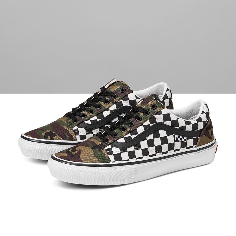 Tenis Skate Vans Checkerboard Old Skool Hombre Camuflados | Mexico-ENC028194