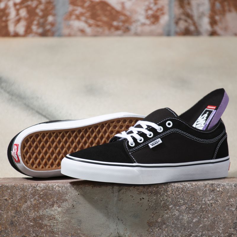 Tenis Skate Vans Chukka Low Hombre Negros Blancos | Mexico-AMV320189